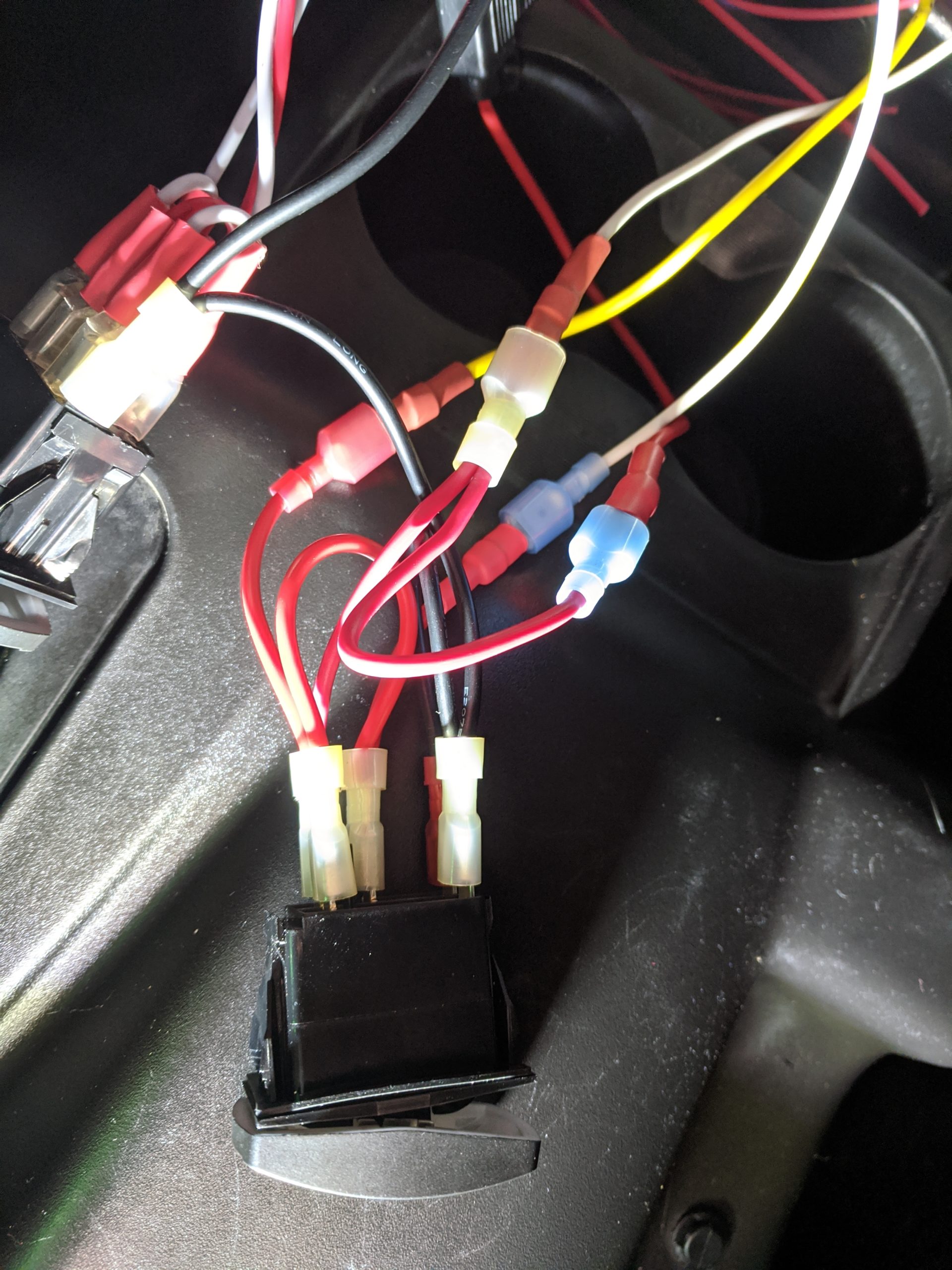 Some creative wiring solutions for the rear view camera